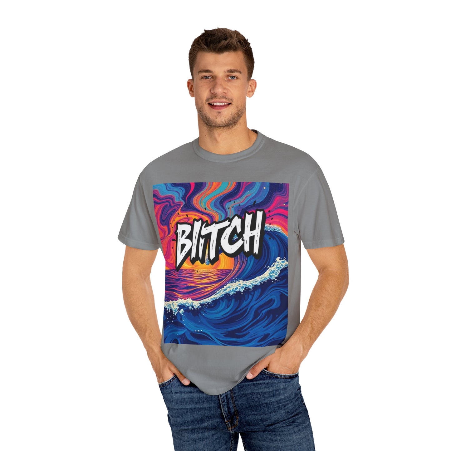 "BITCH" Vibrant Wave Graphic Unisex T-Shirt - imperatrixies