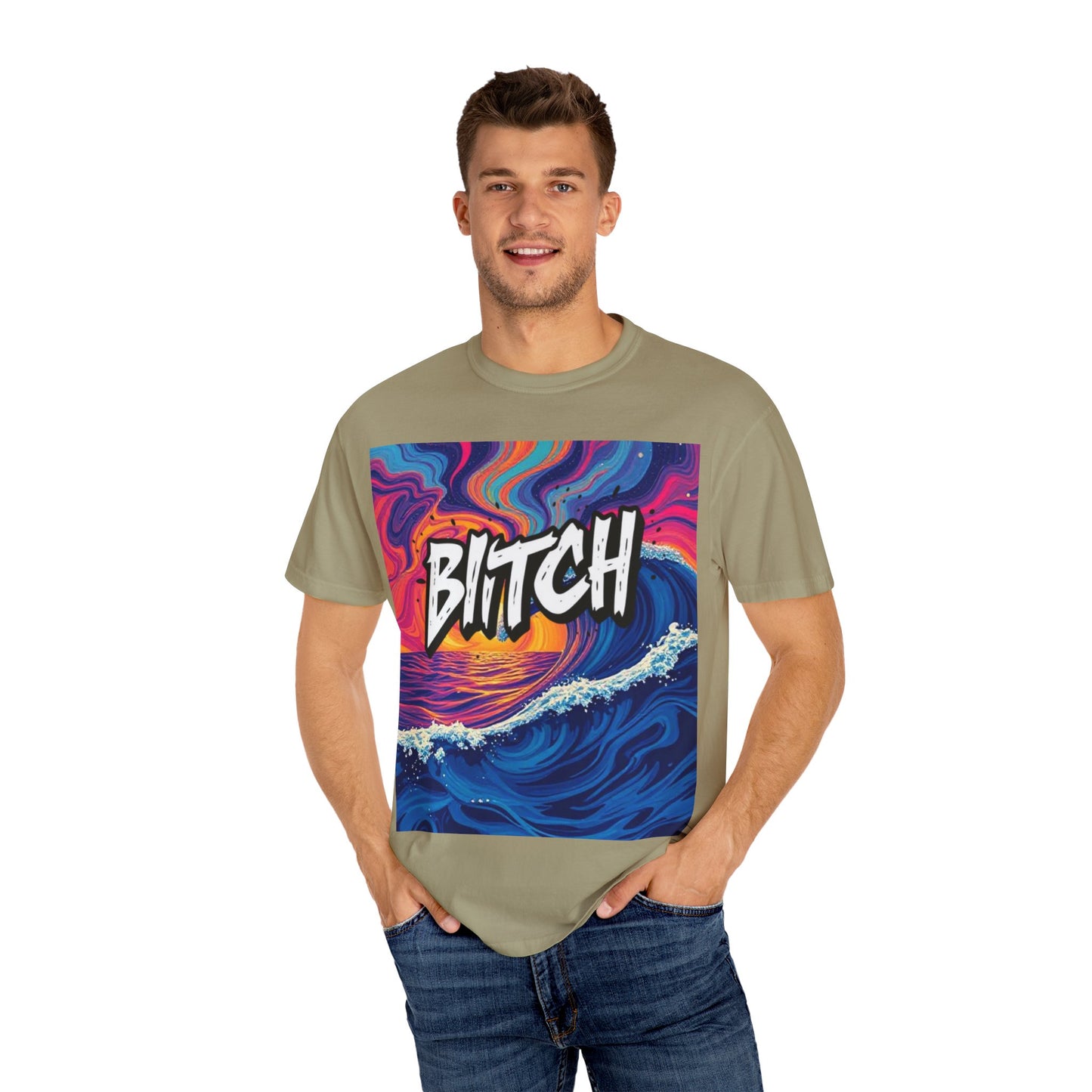 "BITCH" Vibrant Wave Graphic Unisex T-Shirt - imperatrixies