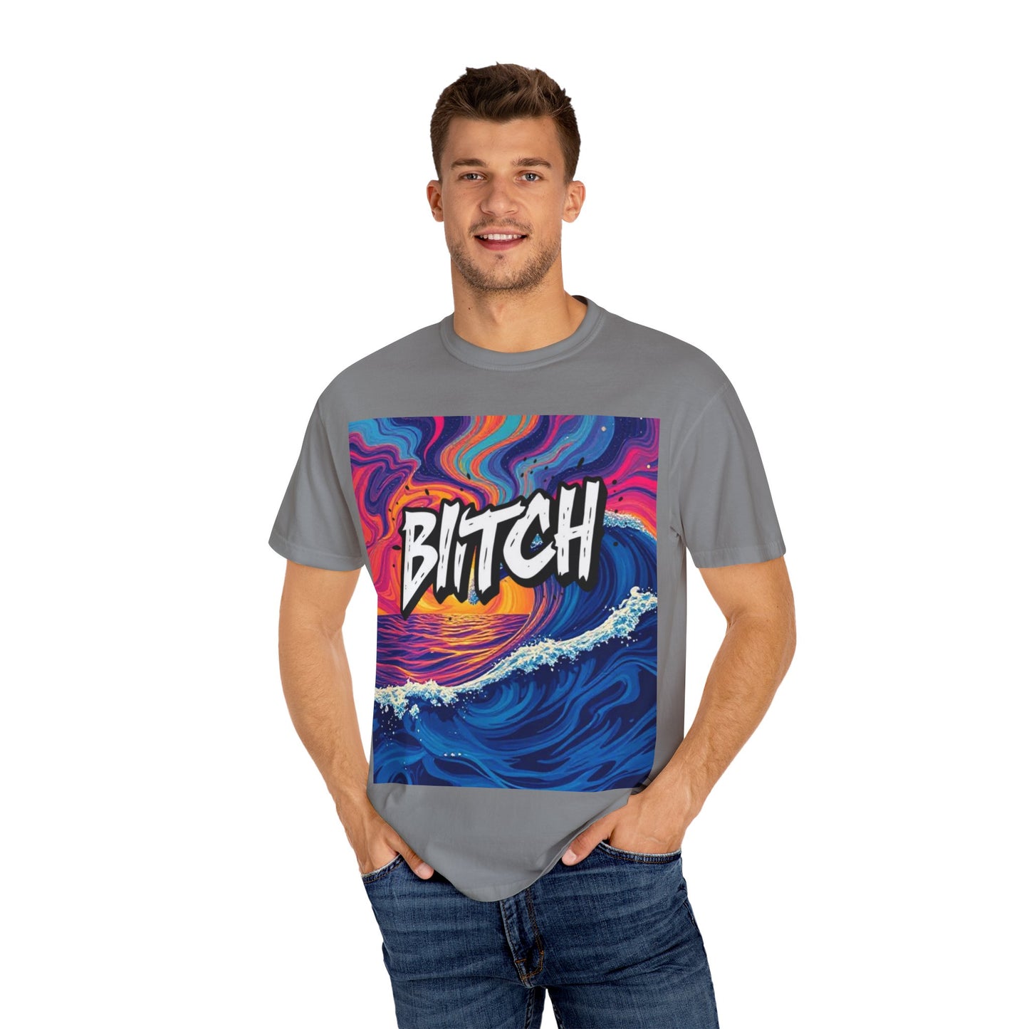 "BITCH" Vibrant Wave Graphic Unisex T-Shirt - imperatrixies