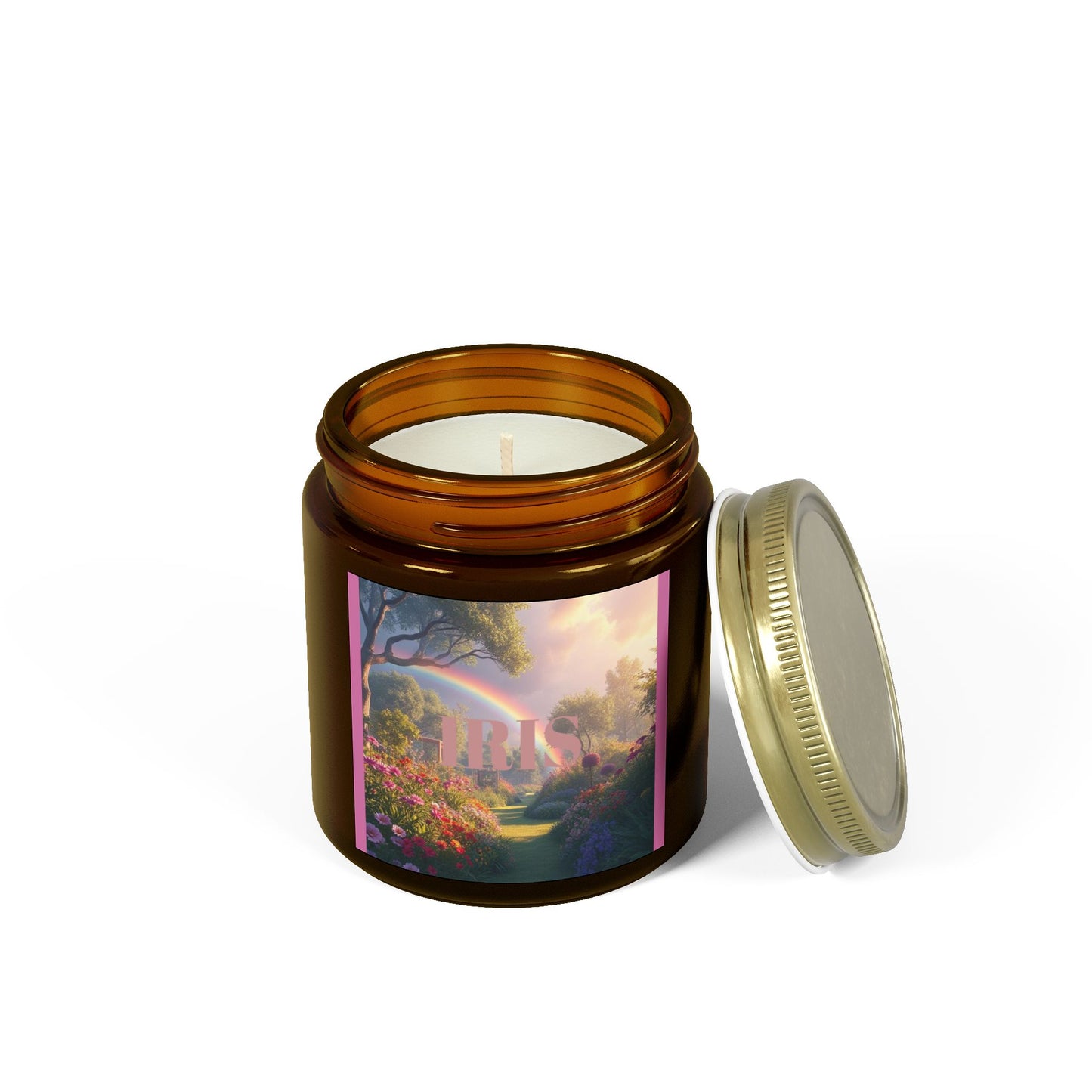 Godness Iris Floral Scented Candles - Coconut Apricot Wax (4oz, 9oz) | Perfect for Relaxation Mystic Magic