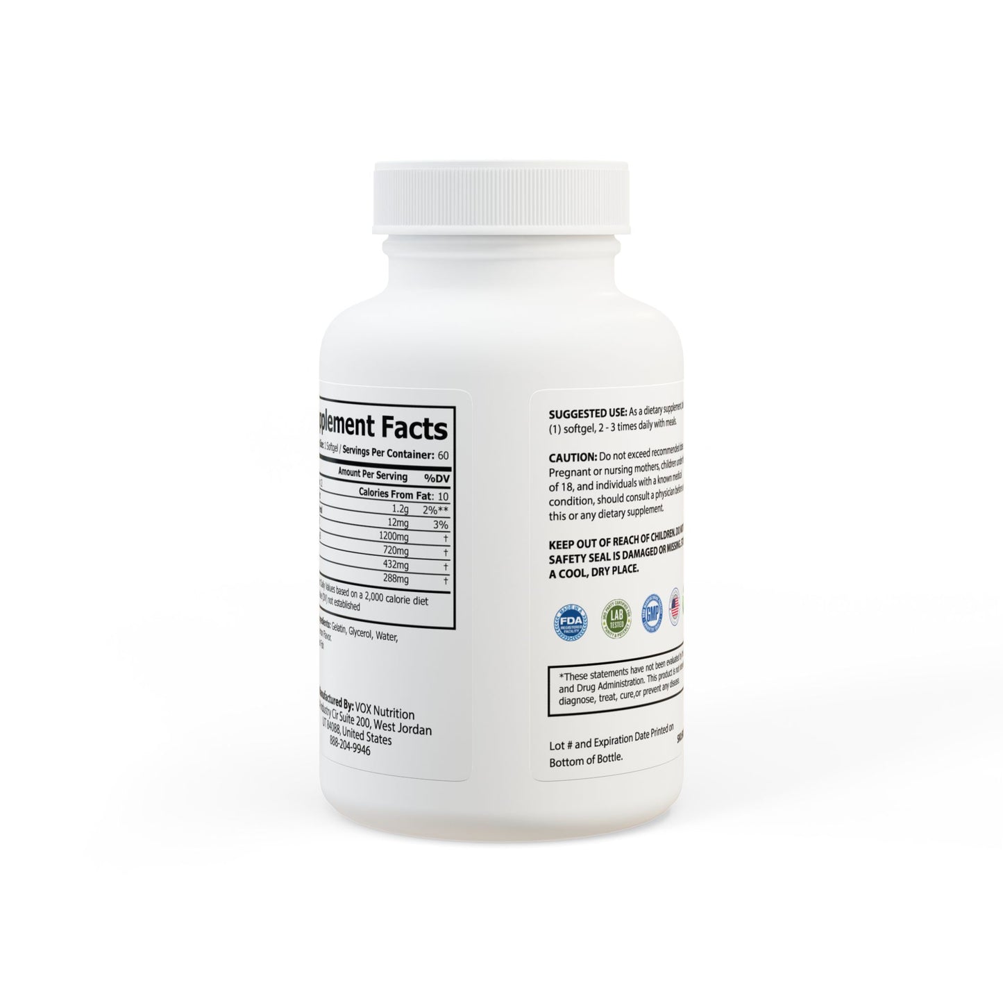 Omega 3 Fish Oil Supplement (60 Softgels) - imperatrixies