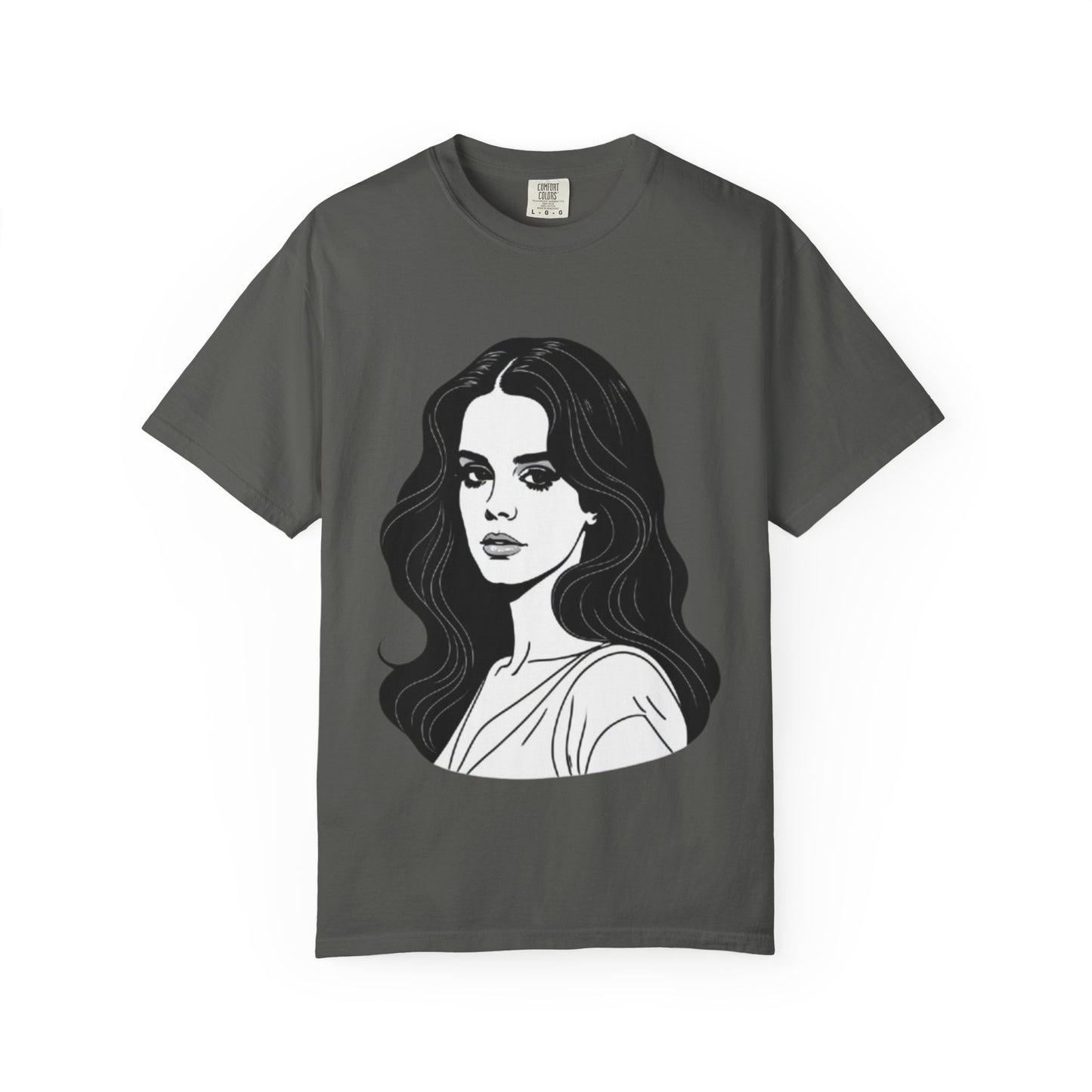 Camiseta unissex tingida com estampa de mulher empoderada