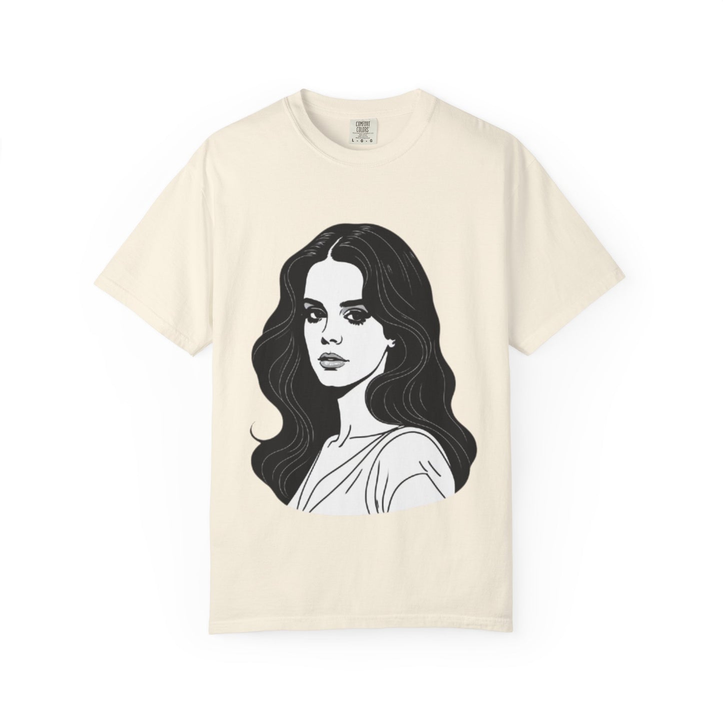 Camiseta unissex tingida com estampa de mulher empoderada