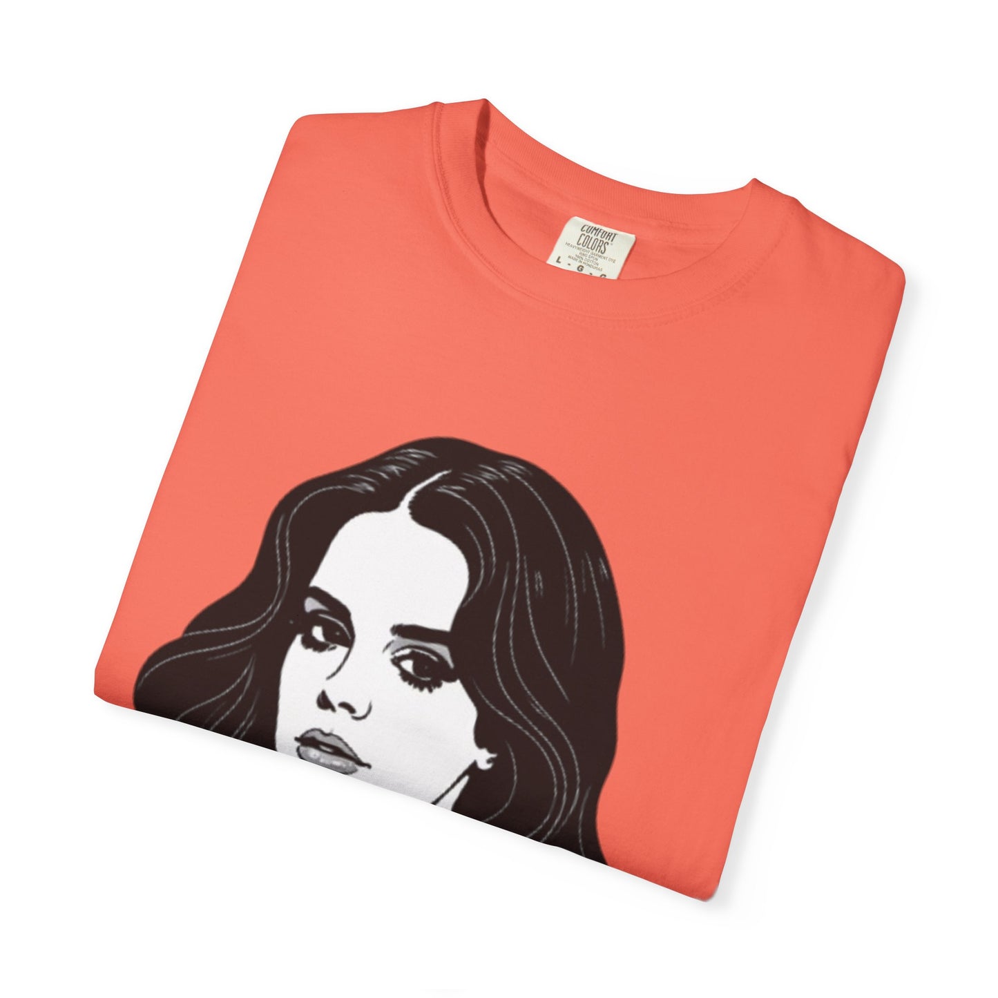 Camiseta unissex tingida com estampa de mulher empoderada