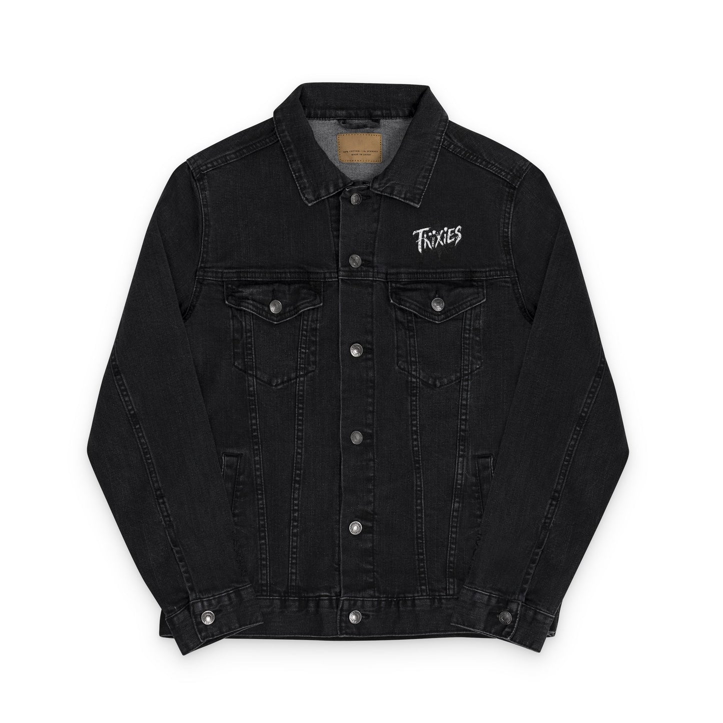 Grayish Custom Embroidered Unisex Denim Jacket - Trixies