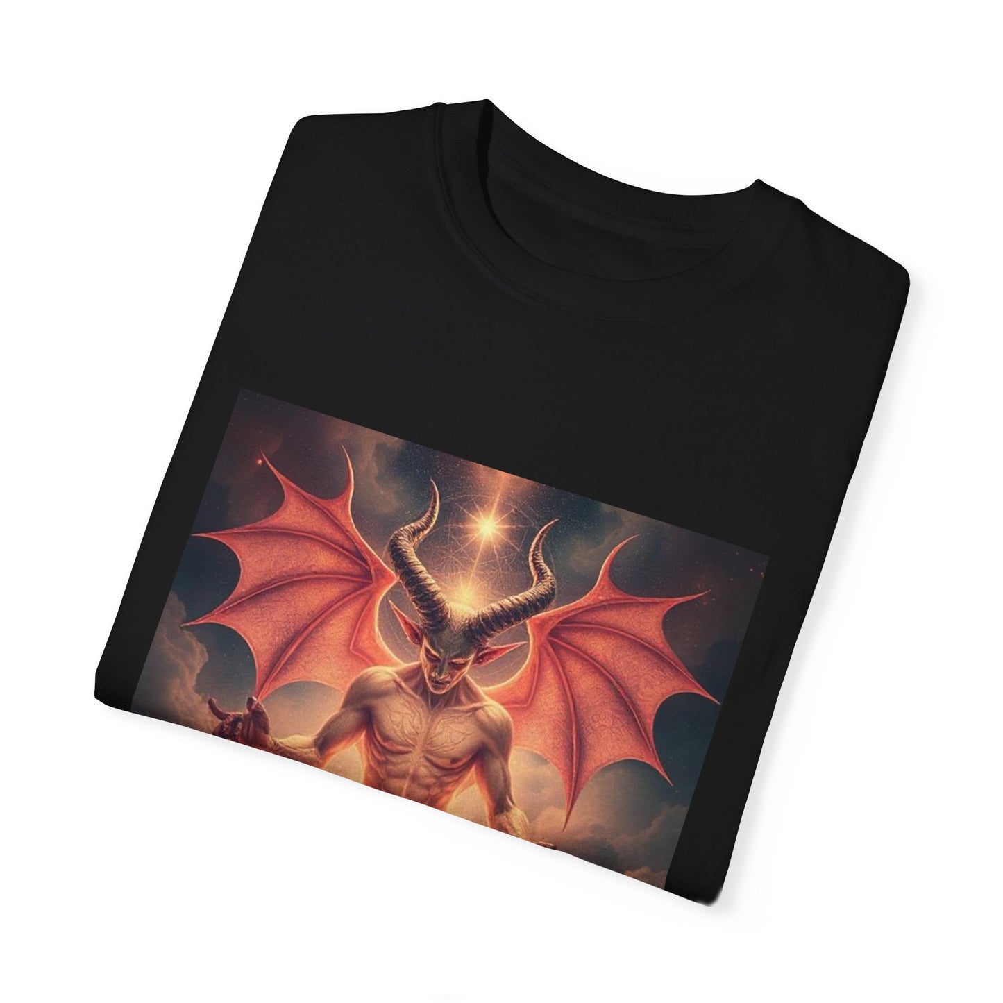 Mystic Goth Rock Emo Unisex Garment-Dyed Devil Artwork T-Shirt - Imperatrixies Design