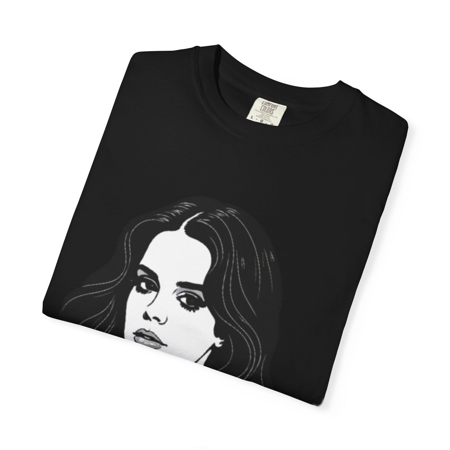 Camiseta unissex tingida com estampa de mulher empoderada