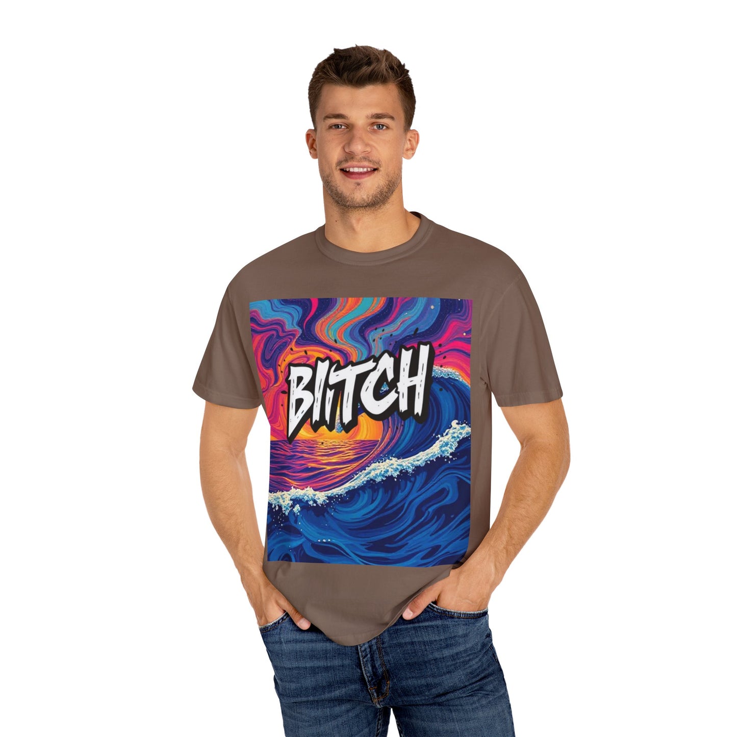 "BITCH" Vibrant Wave Graphic Unisex T-Shirt - imperatrixies