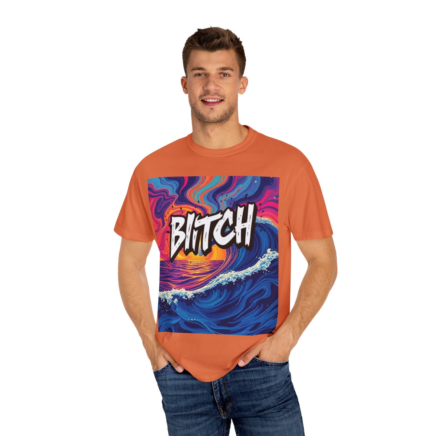 "BITCH" Vibrant Wave Graphic Unisex T-Shirt - imperatrixies