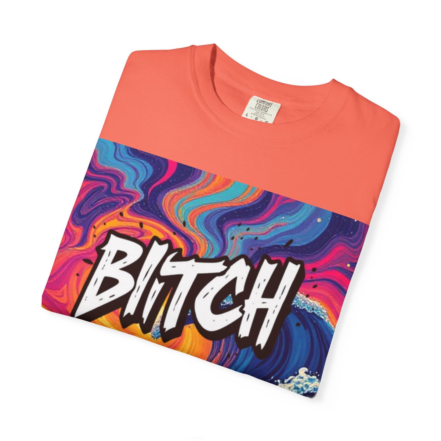 "BITCH" Vibrant Wave Graphic Unisex T-Shirt - imperatrixies