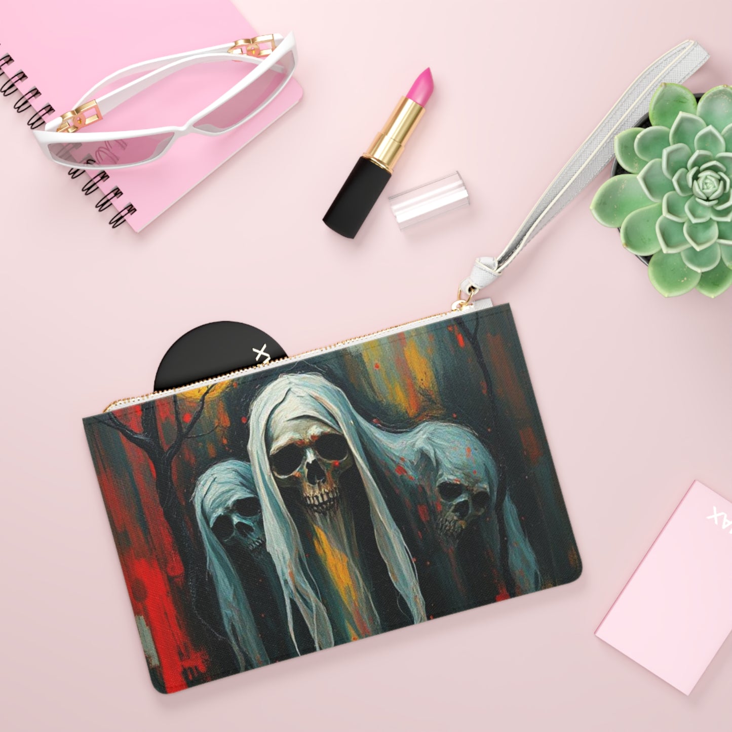 Gothic Skull Clutch Bag - Edgy Horror-Inspired Fashion Accessory