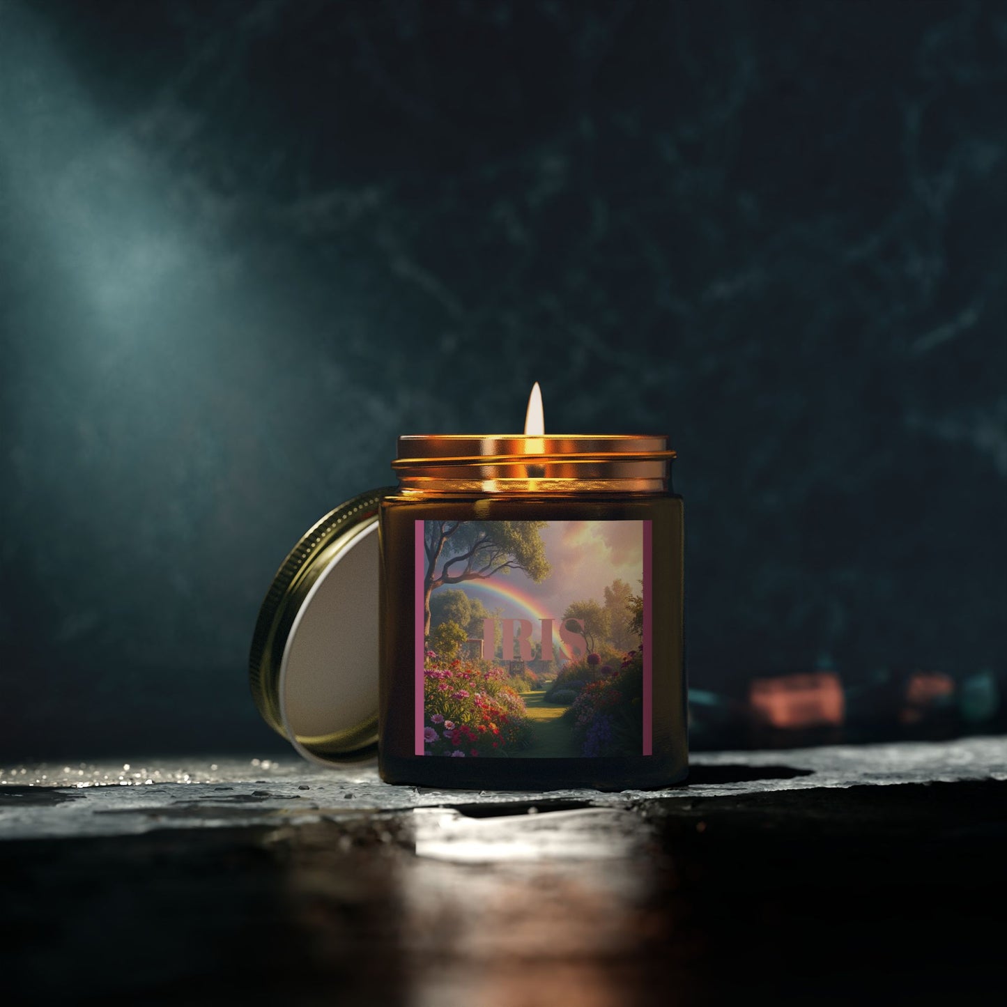 Godness Iris Floral Scented Candles - Coconut Apricot Wax (4oz, 9oz) | Perfect for Relaxation Mystic Magic