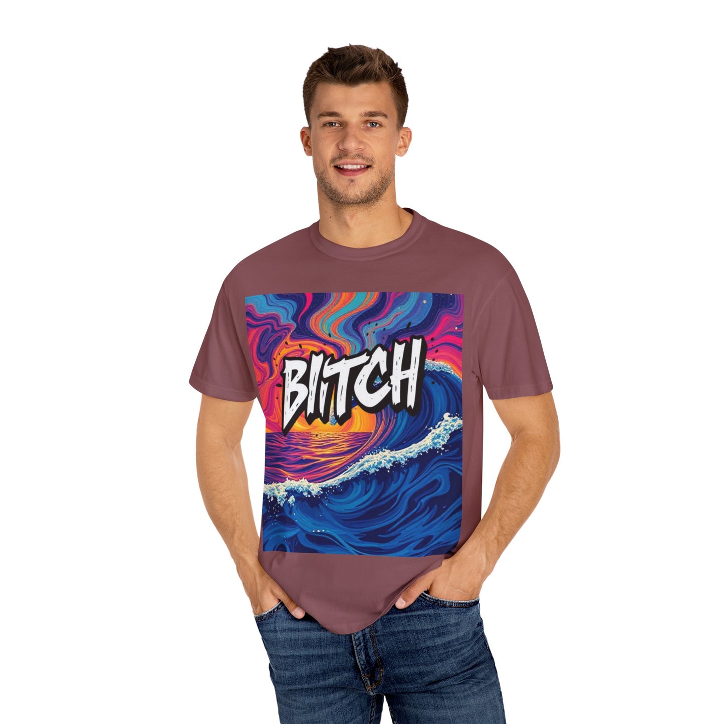 "BITCH" Vibrant Wave Graphic Unisex T-Shirt - imperatrixies
