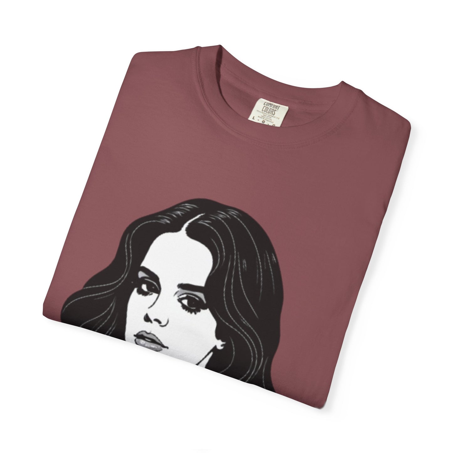 Camiseta unissex tingida com estampa de mulher empoderada