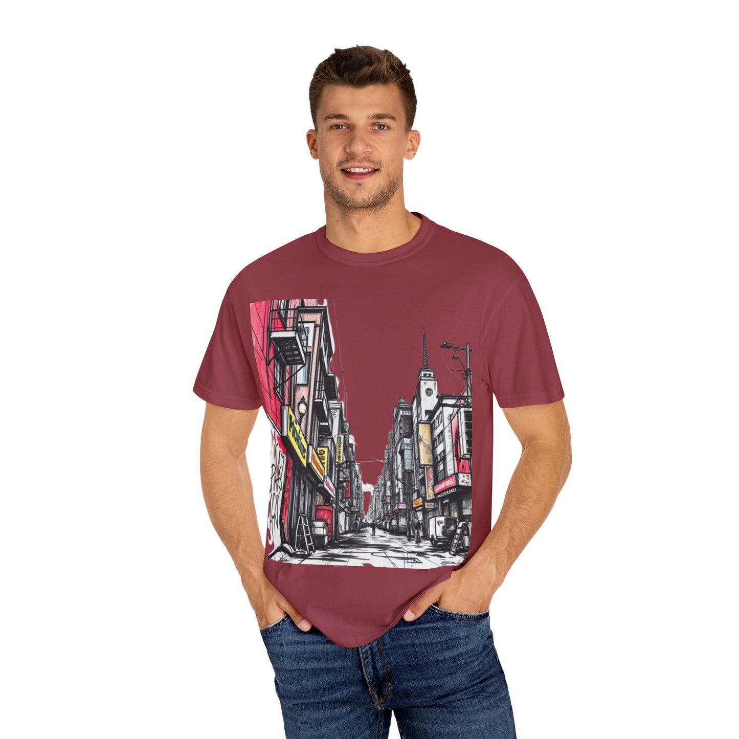 Urban Street Art Unisex Garment-Dyed T-Shirt - Perfect for Art Lovers & Casual Wear