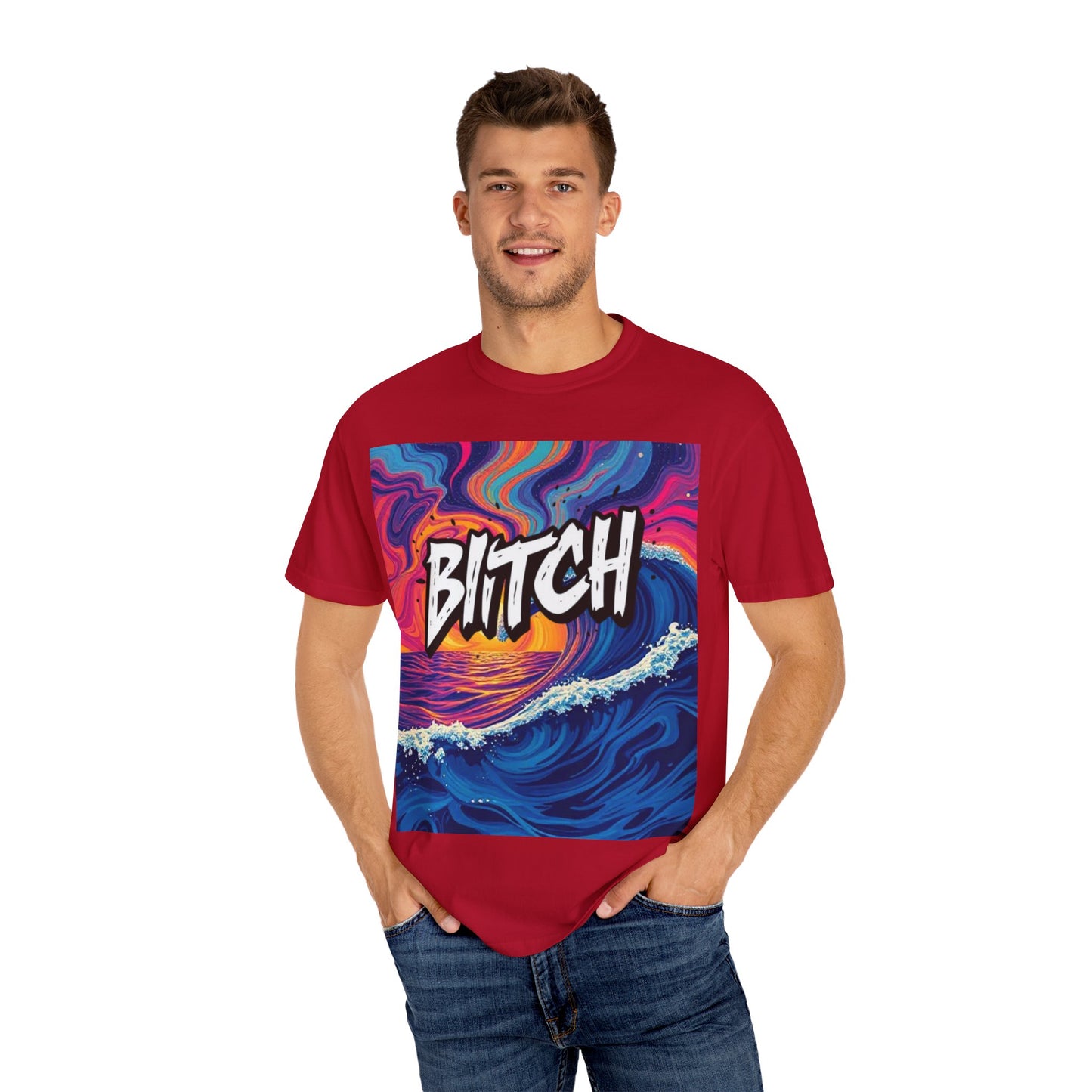 "BITCH" Vibrant Wave Graphic Unisex T-Shirt - imperatrixies