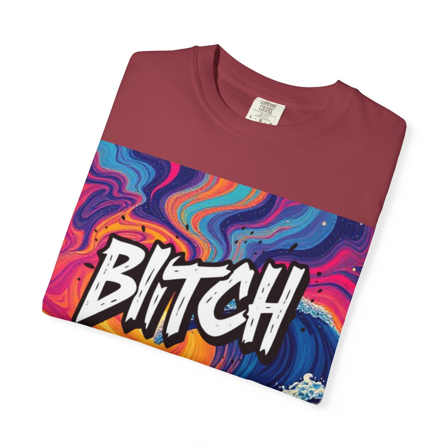 "BITCH" Vibrant Wave Graphic Unisex T-Shirt - imperatrixies