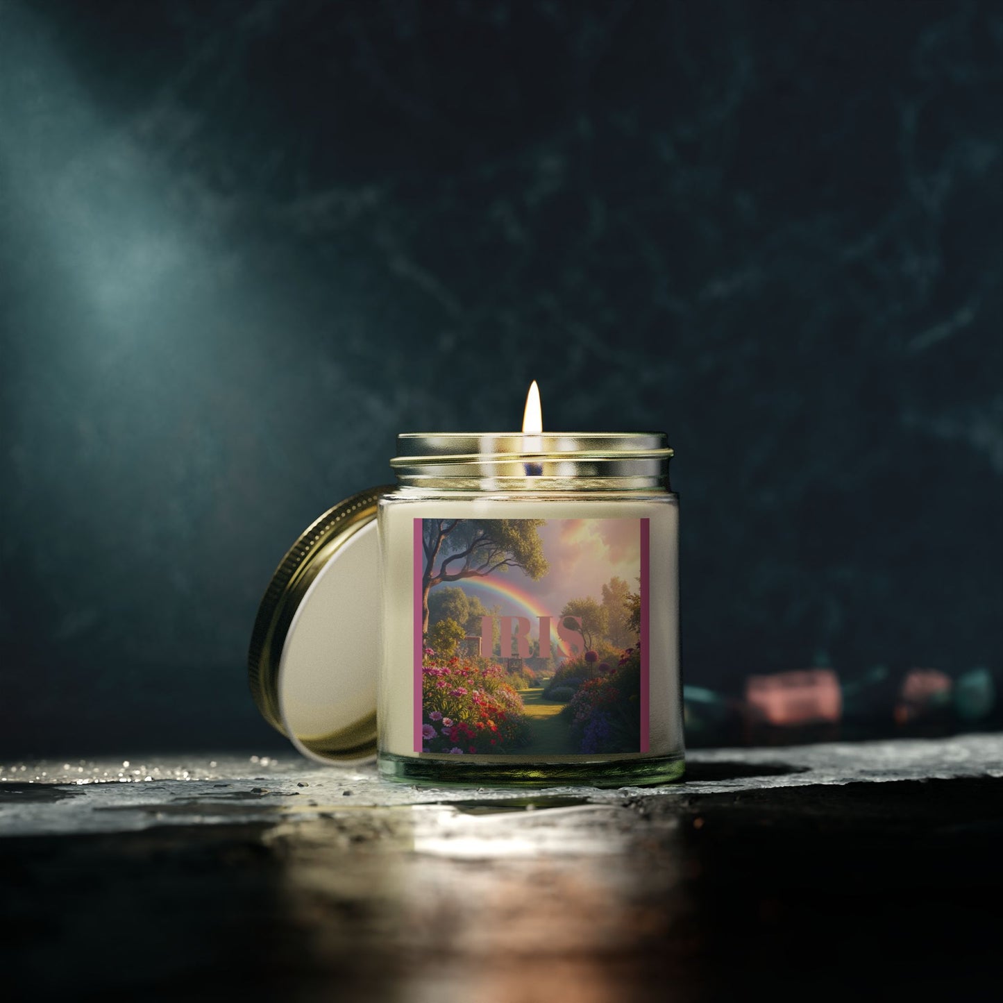 Godness Iris Floral Scented Candles - Coconut Apricot Wax (4oz, 9oz) | Perfect for Relaxation Mystic Magic