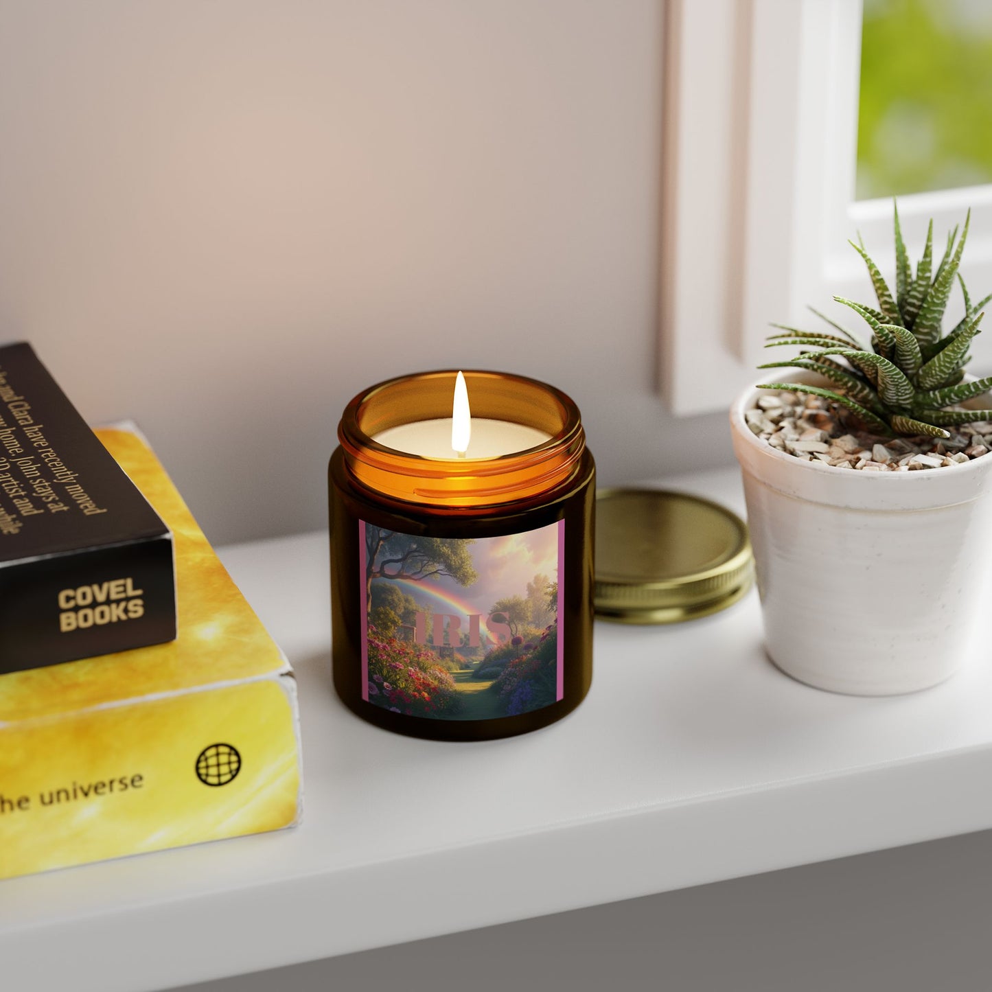 Godness Iris Floral Scented Candles - Coconut Apricot Wax (4oz, 9oz) | Perfect for Relaxation Mystic Magic