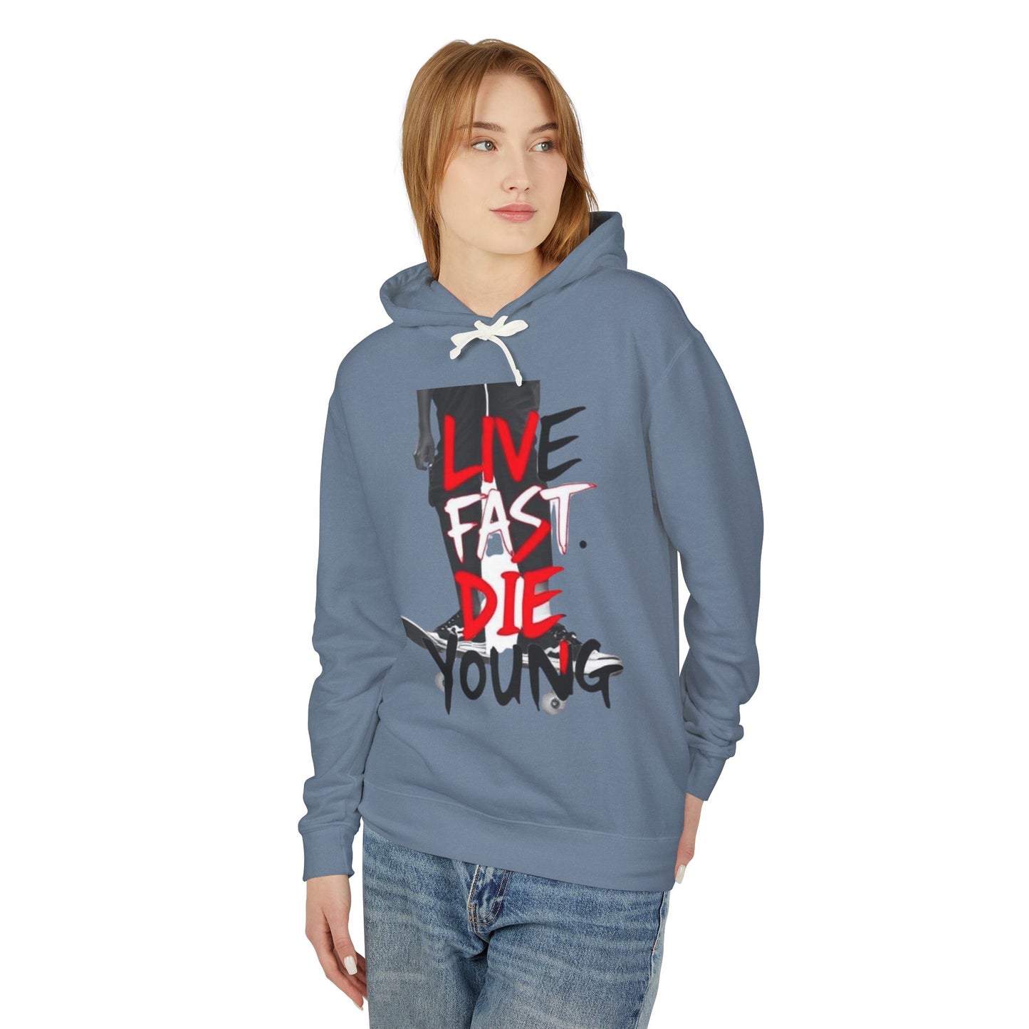 "Live Fast Die Young" Unisex Lightweight Hooded Sweatshirt - imperatrixies
