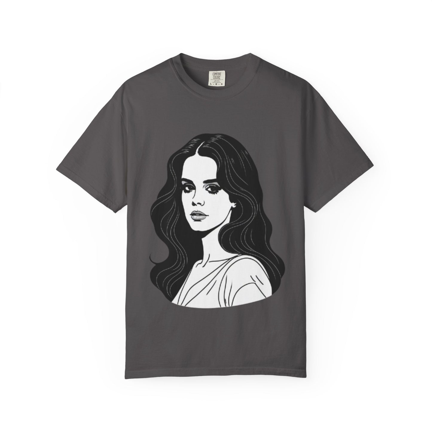 Camiseta unissex tingida com estampa de mulher empoderada