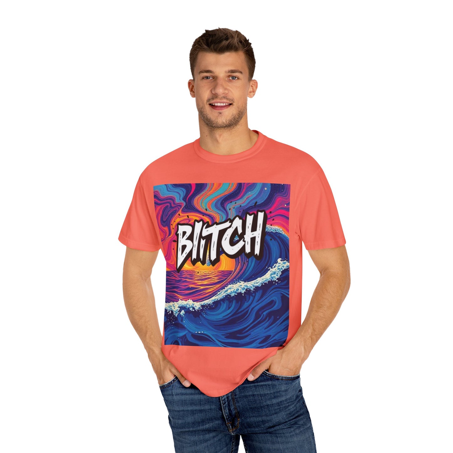 "BITCH" Vibrant Wave Graphic Unisex T-Shirt - imperatrixies