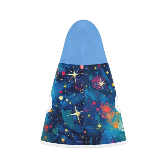 Galaxy Print Pet Hoodie – Stylish & Warm Dog Apparel for Cosmic Adventures