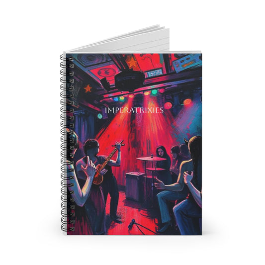 Music Lovers Vibrant Music-Themed Spiral Notebook jazz club