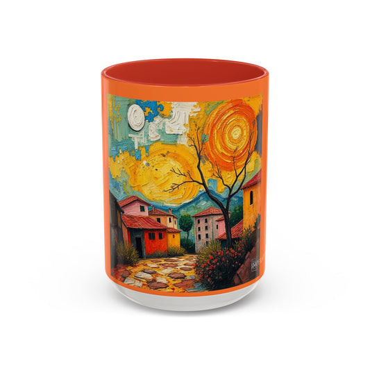 Village Cutesy Vibrant Art Accent Coffee Mug - 11 & 15oz