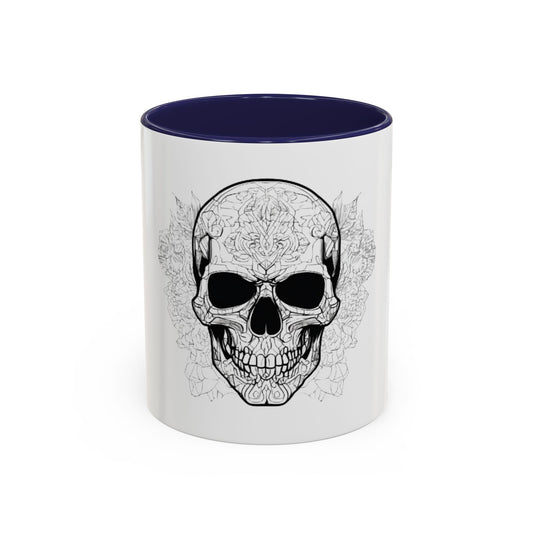 Gothic Skull Rock Emo Accent Coffee Mug - 11 & 15oz Black Handle & Interior