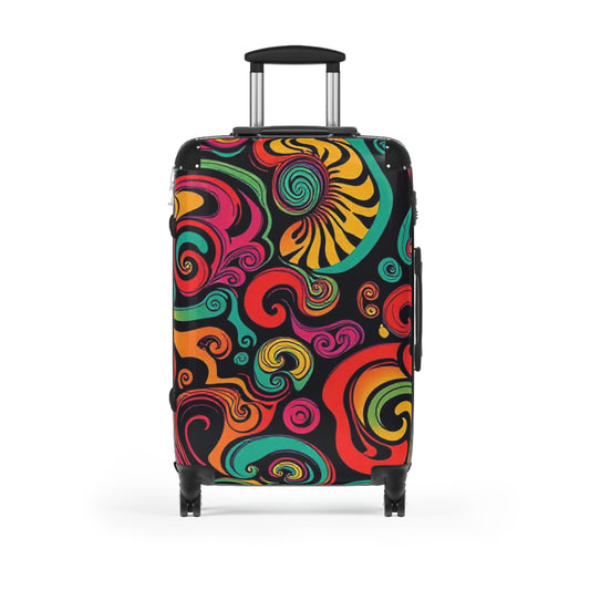 Colorful Swirl Travel Suitcase - Vibrant Luggage for Adventurers