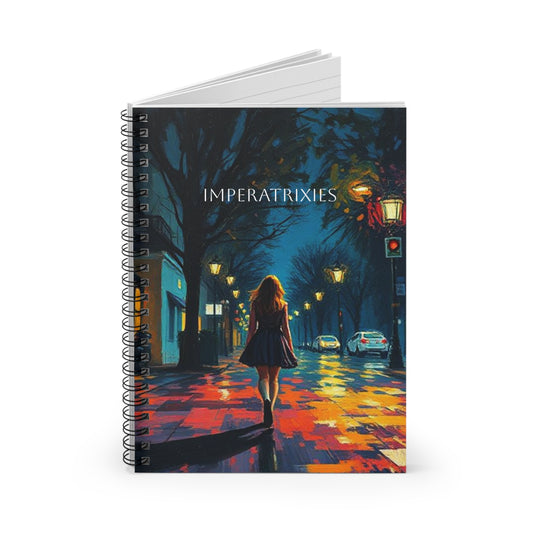 Artistic Spiral Notebook - Night Street Scene