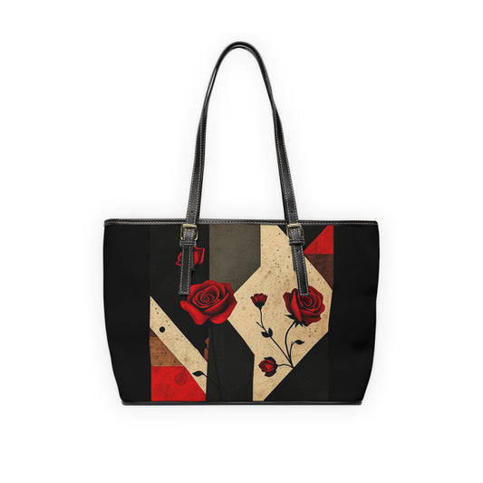Classy Elegant PU Leather Shoulder Bag with Floral Design