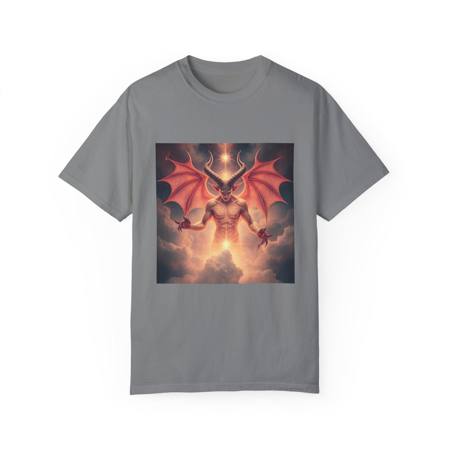 Mystic Goth Rock Emo Unisex Garment-Dyed Devil Artwork T-Shirt - Imperatrixies Design