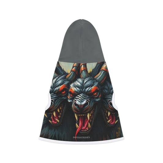 Cerberus Mystic Fierce Three-Headed Dog Pet Hoodie - Stylish & Protective for Your Furry Friend