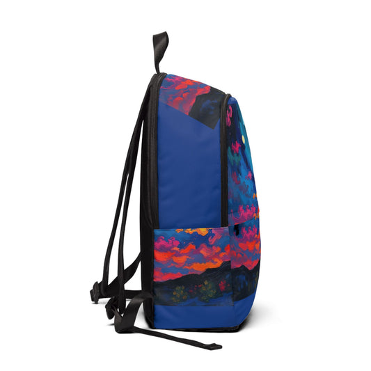 Artistic Unisex Fabric Backpack - Moonlit Sky Design