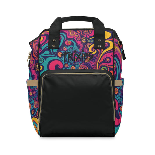 Farbenfroher multifunktionaler Wickelrucksack – stylische Babytasche für Eltern