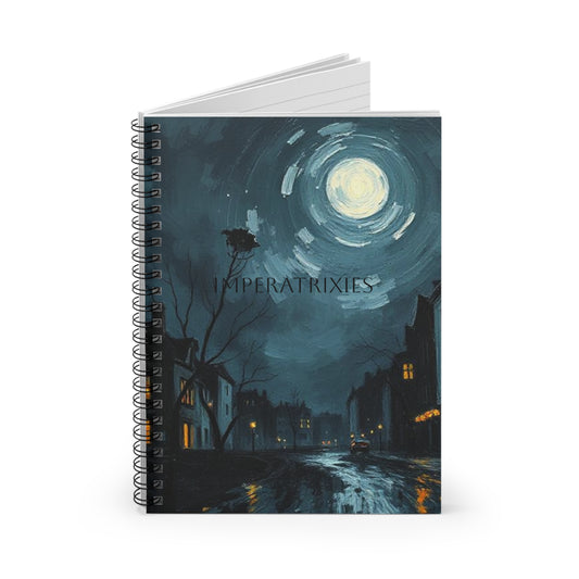 Moonlit Night Spiral Notebook - Ruled Line for Creative Souls Goth Van Gogh