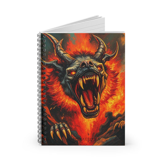 Fierce Demon Art Spiral Notebook - Ruled Lines | Bold & Creative Journal for Artists and Musicians