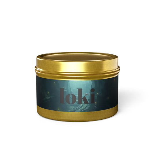 Loki-Themed Tin Candle - Enchanting Scented Décor Mystic Magic