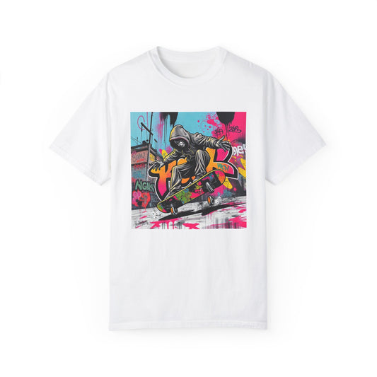 HipHop Rap - Urban Skateboarder Graphic T-Shirt - Unisex Garment-Dyed Tee