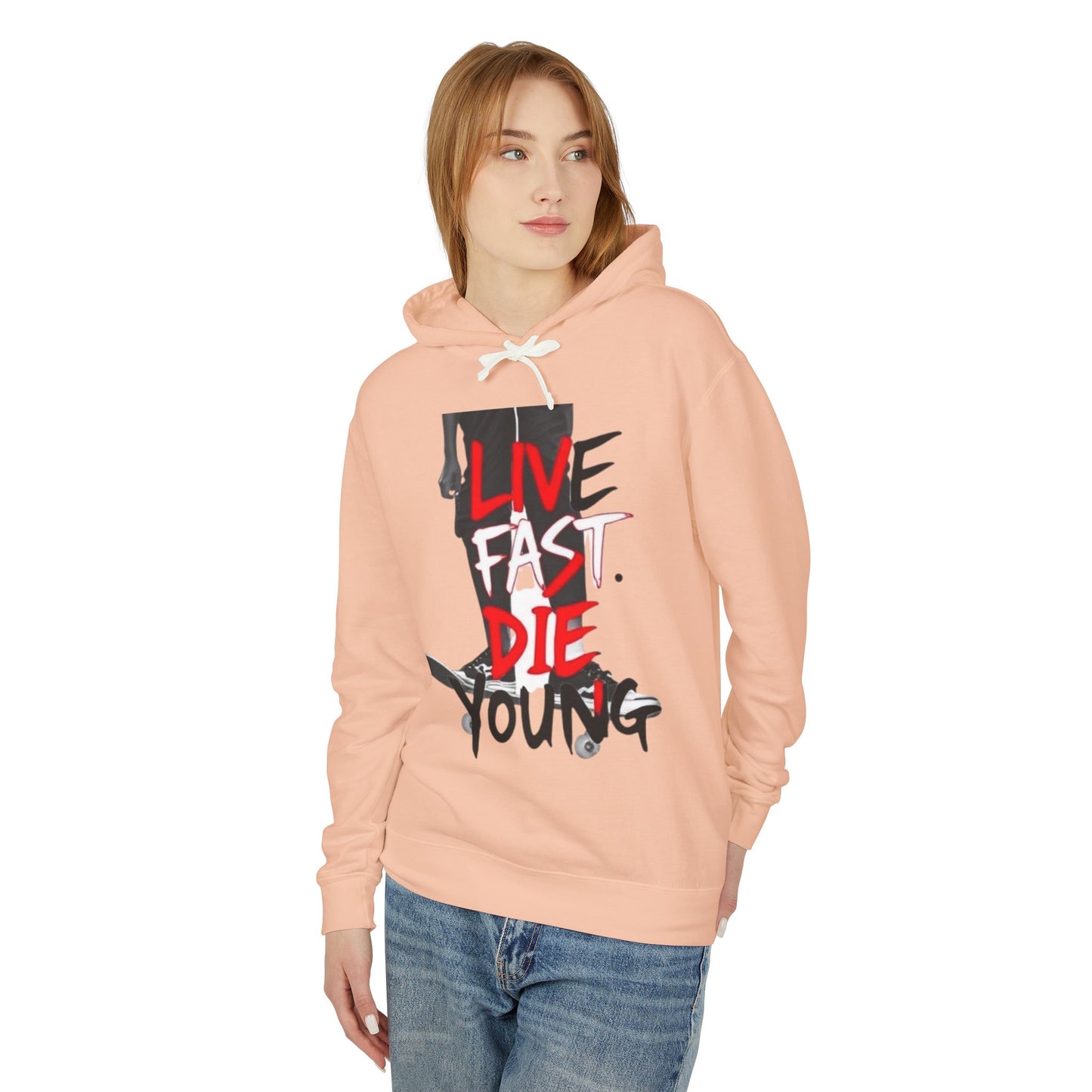 "Live Fast Die Young"  Unisex Lightweight Hooded Sweatshirt - imperatrixies