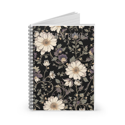 Floral Spiral Notebook - Elegant Ruled Line Journal for Creative Minds Y2K GEN-Z