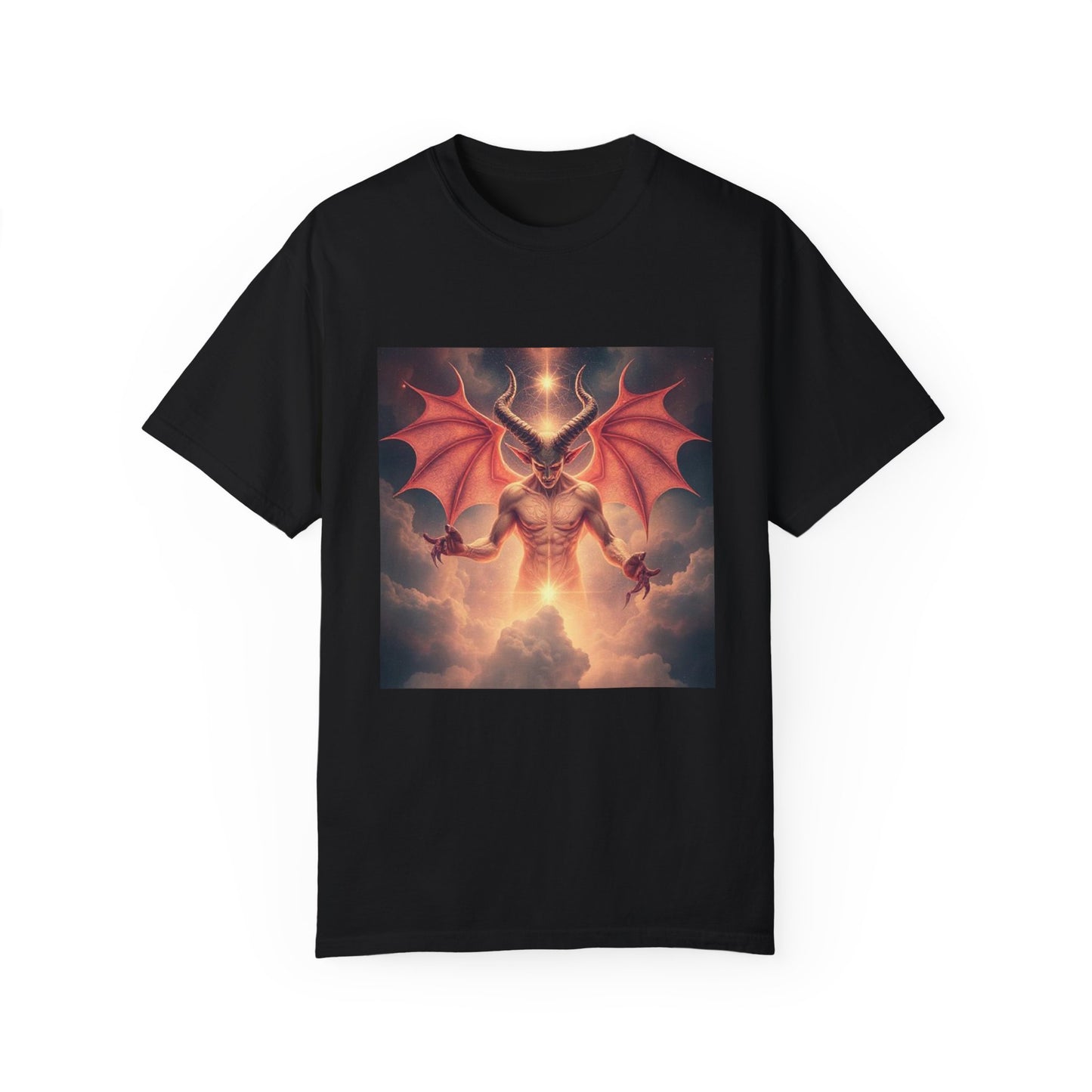 Mystic Goth Rock Emo Unisex Garment-Dyed Devil Artwork T-Shirt - Imperatrixies Design
