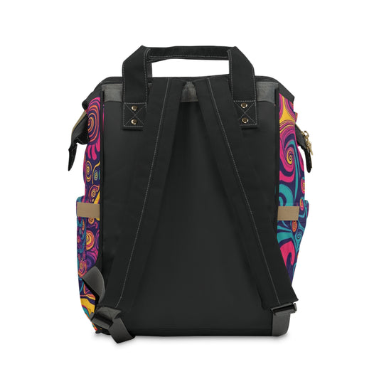 Farbenfroher multifunktionaler Wickelrucksack – stylische Babytasche für Eltern