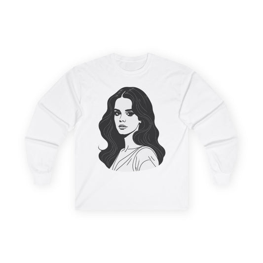 Singer Artist Long Sleeve Tee with Stylish Portrait Design - Perfect for Everyday Wear