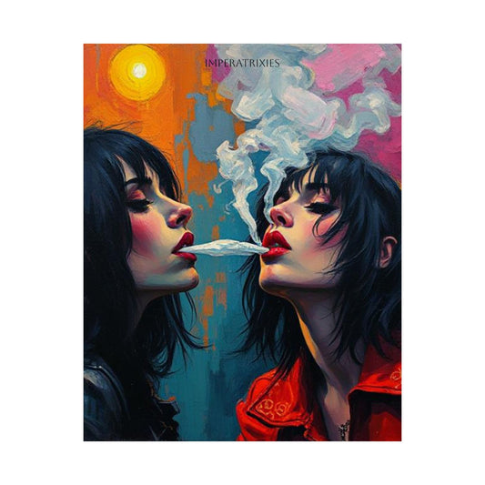 Smoke & Sunset Artistic Matte Vertical Posters - Dual Portrait