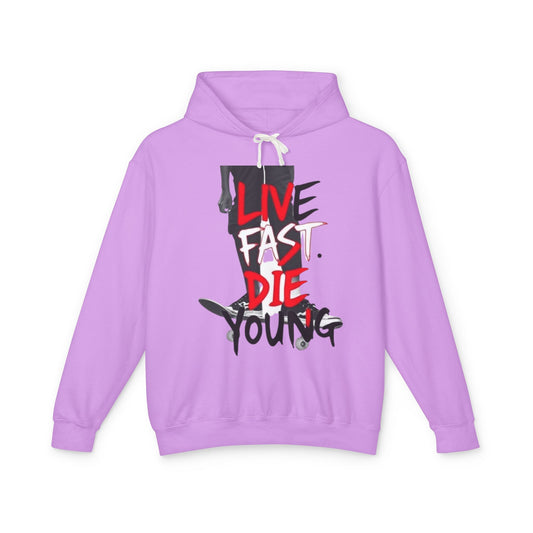 "Live Fast Die Young"  Unisex Lightweight Hooded Sweatshirt - imperatrixies