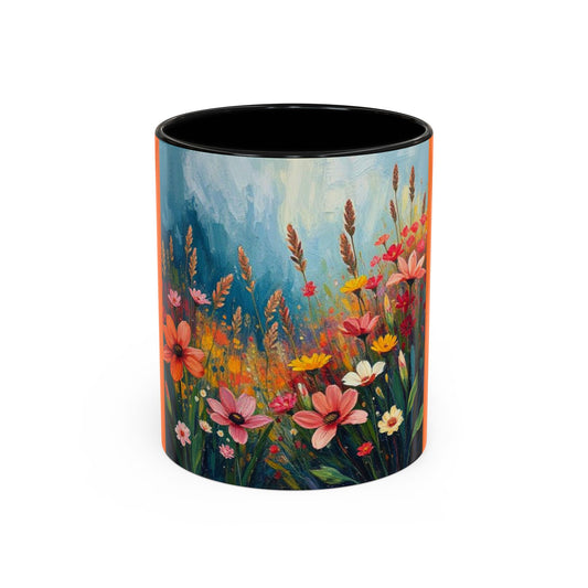 Colorful Floral Accent Coffee Mug – 11oz & 15oz, Perfect Gift for Nature Lovers