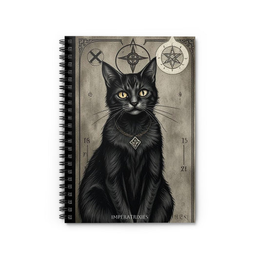 Mystical Black Cat Spiral Notebook - Ruled Lines for Creative Souls